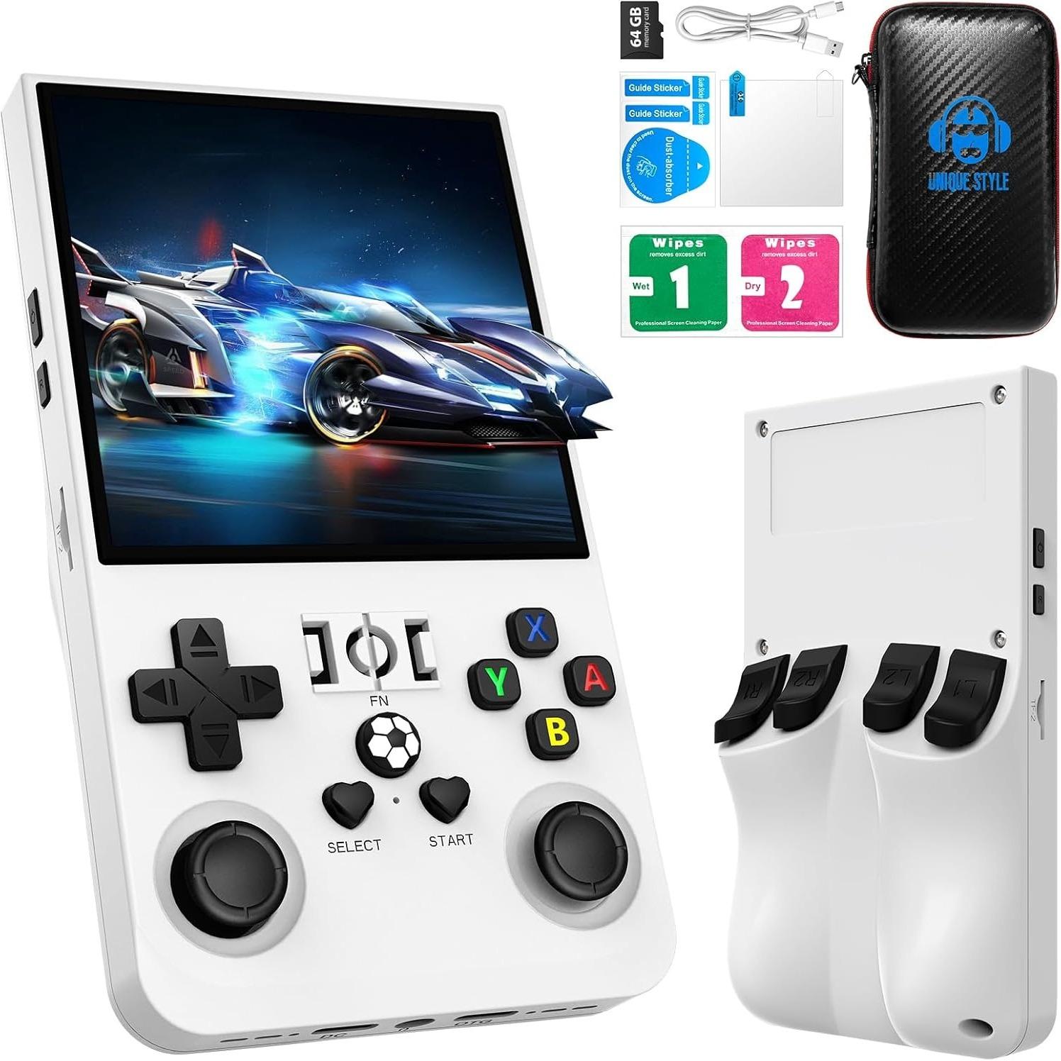 R36max Retro Handheld Game Console, 64GB Storage, 22000+ Classic Games, Portable Open Source Linux System, 4K HD Screen Video Player, Gaming Console