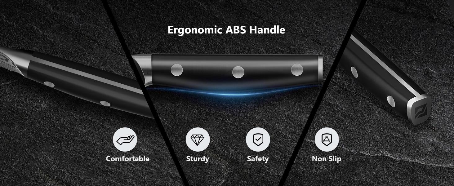 【TikTokShopJumpstart】Steak Knives Set of 6, 4.5 Inch Non Serrated Dinner Knife, Forged German Steel Damascus Pattern Straight Edge Meat Knife with Full Tang Handle, Dishwasher Safe, Ideal for Gift, Valentines Day Gift