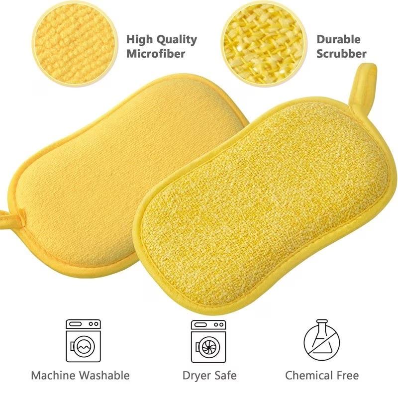 7-Piece Multi-Functional Sponge Wipes, Reusable Kitchen & Bathroom Cleaning Brushes, Non-Scratch Pads, Various Colors, Durable Kitchen Tools