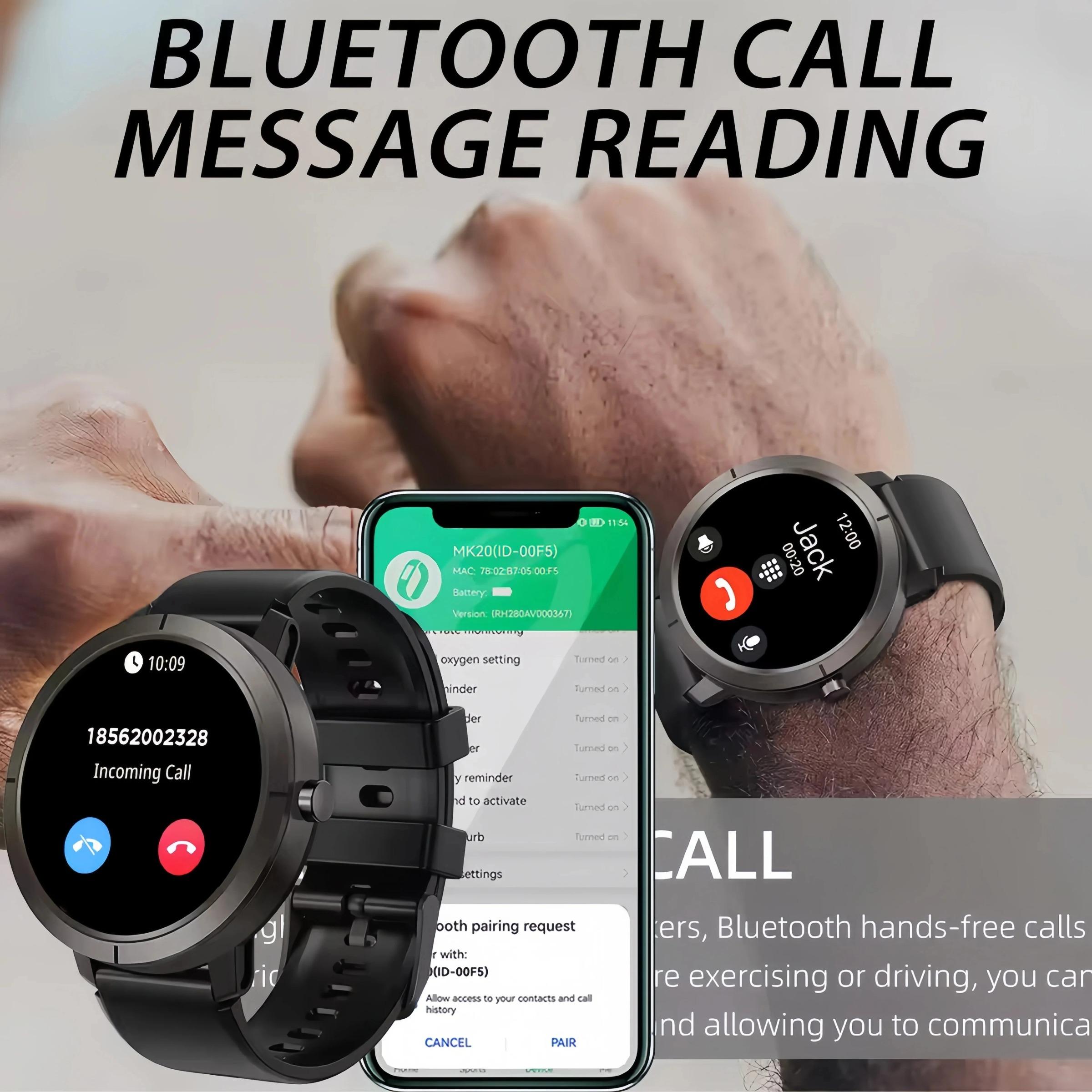 GPS Smart Watch 5atm Waterproof Amoled 1.32inch BT Call 100 Sport Modes 360mah Large Battery, Outdoor Wearable Tech for Men & Women