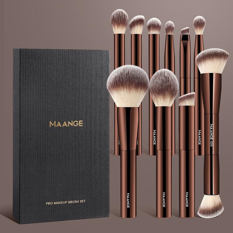 Maange 10/20-Piece Aluminum Makeup Brush Set, Includes Foundation, Powder, Blush, Eyeshadow, Concealer, Highlighter, Sponge, Storage Box Maange 10/20-Piece Aluminum Makeup Brush Set, Includes Foundation, Powder, Blush, Eyeshadow, Concealer, Highlighter, Sponge, Storage Box