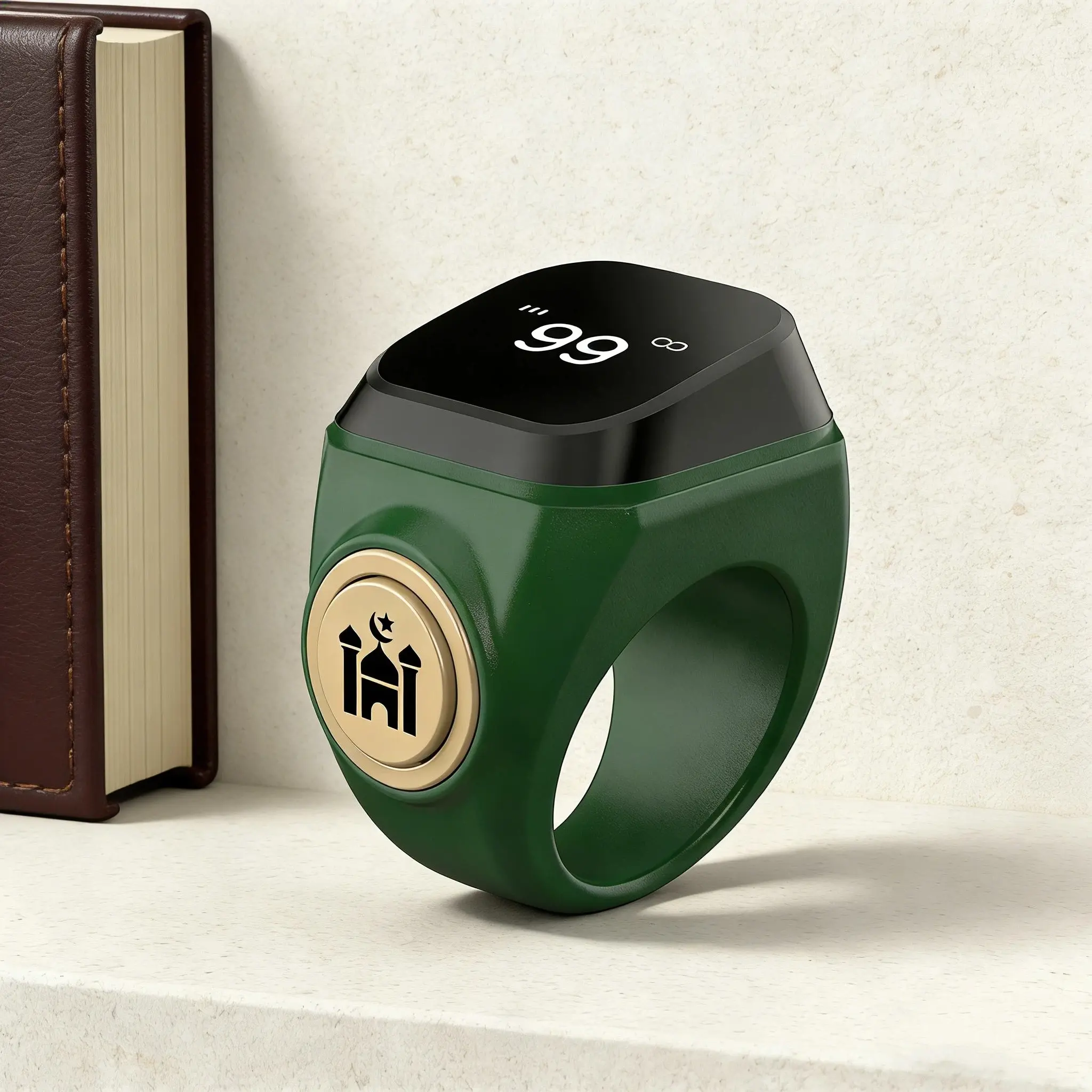 Muslim Prayer Ring, 33/99 Submissions Vibration + APP Reminders, Waterproof & Shockproof, Long Battery Life, Essential Islamic Item