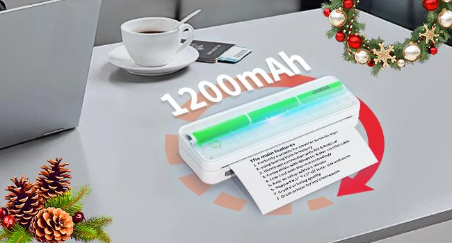 JADENS Portable Printers Wireless for Travel, Support 8.5" X 11" US Letter, Bluetooth Thermal Printer Inkless Mobile Printer for Office Home