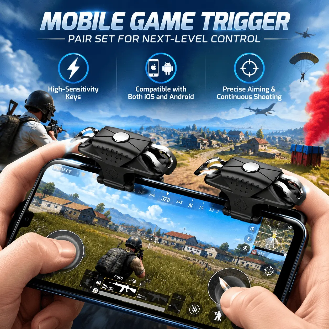 1 Matching Pairs Smartphone Gamepad, Mobile Devices, 44mm, Made for Controlling Mobile Games, Metal Phone Game Controller