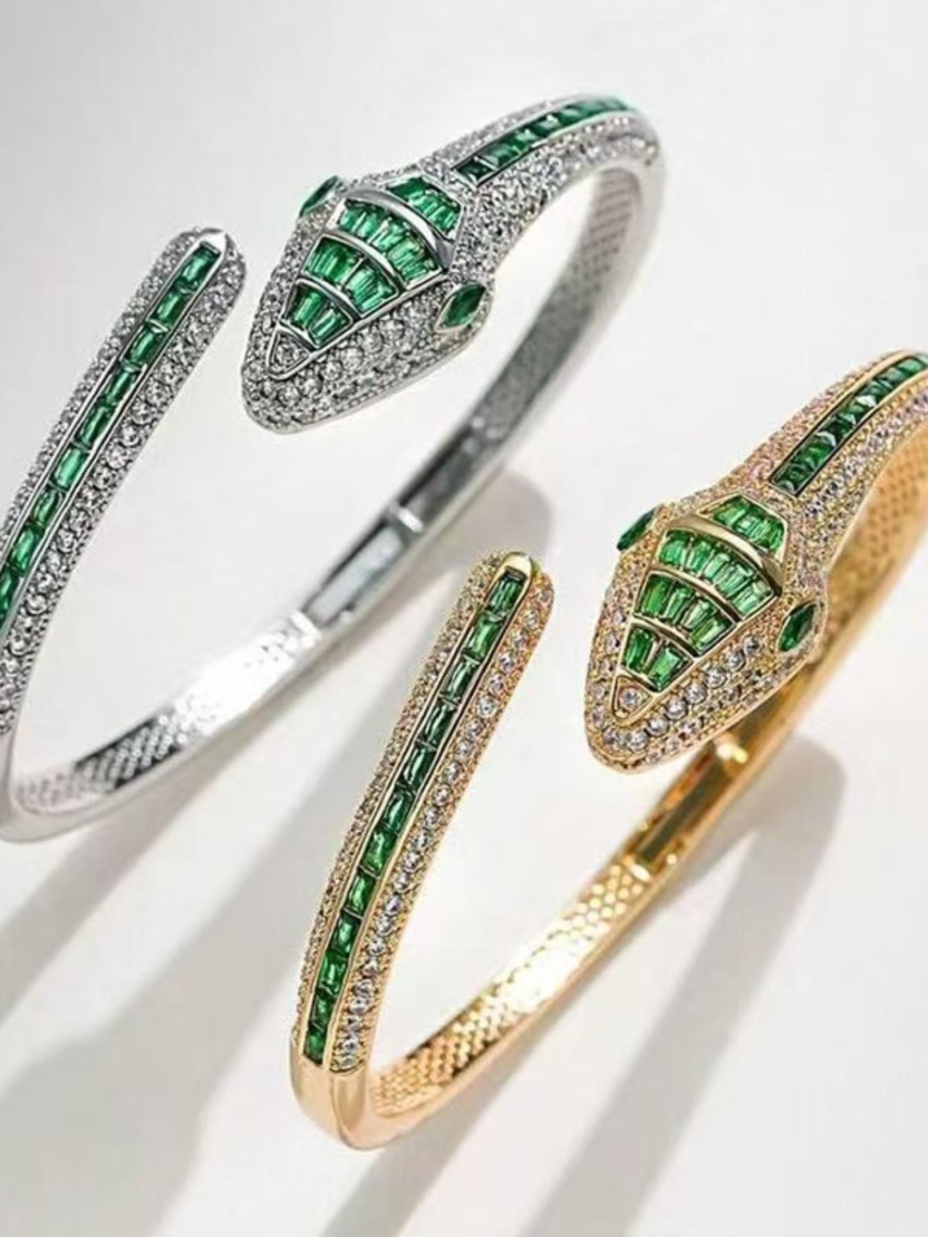 Fashion Snake Wrap Bracelet with Eye and Crystal, Perfect for Parties and Weddings, Elegant Jewelry Gift Idea