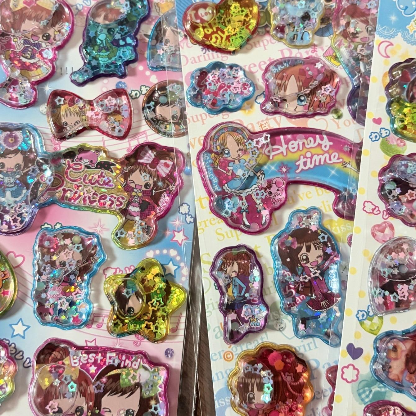 Cute Cartoon Bubble Sticker, Thick 3D Foam Decal, Girl & Bear Design, Phone Decoration, Notebook Planner DIY Decor, Adhesive Exchange