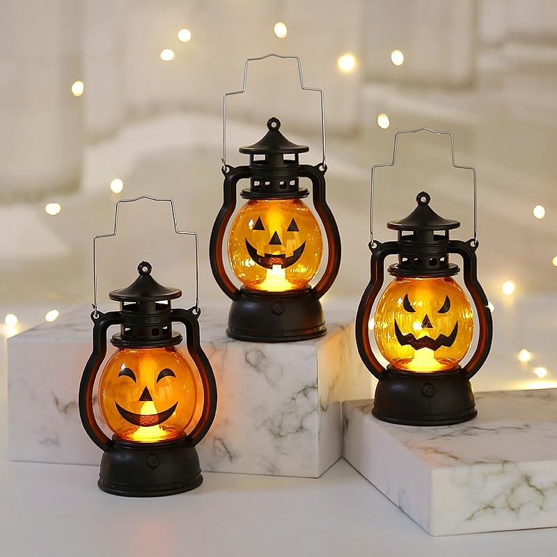 Halloween Pumpkin Oil Lantern, /box LED Hanging Light, Retro Hanging Light for Holiday Party, Perfect for Festive Decorations, Ornaments