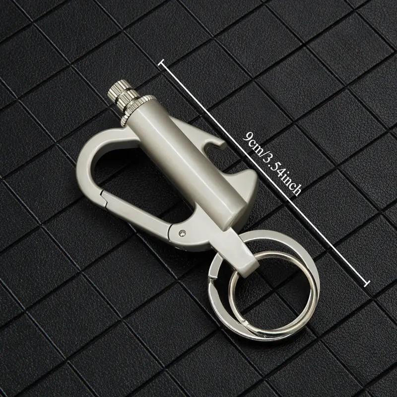(Fuel Not included) 3-in-1 Multifunctional Keychain ,Bottle Opener,Waterproof Lighter, Refillable Lighter for Hiking Camping multiple key