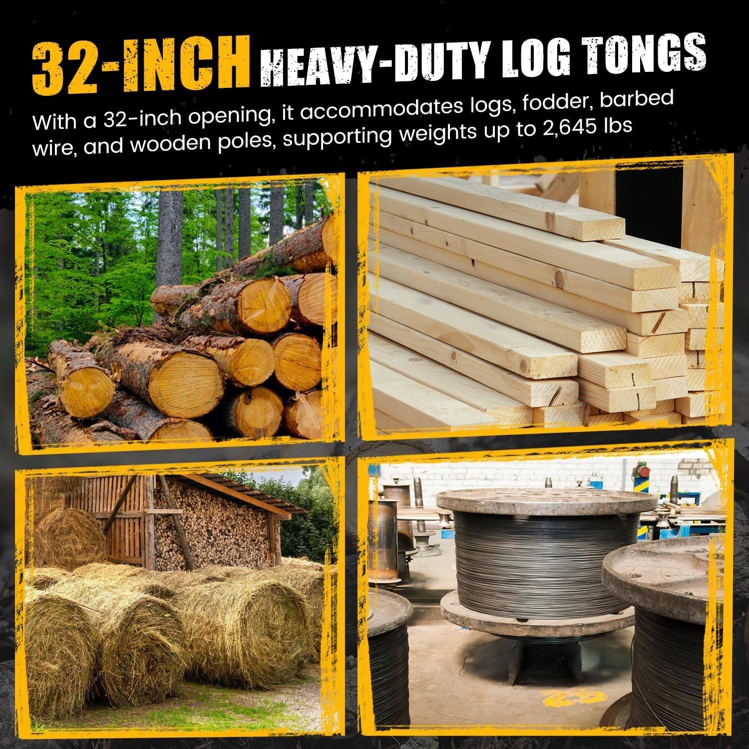 Teeth Claw Hook, Log Lifting Clamp, Log Lifting Clamp, Grab Bucket Wood Claws, for Moving, Dragging, and Transport Tools