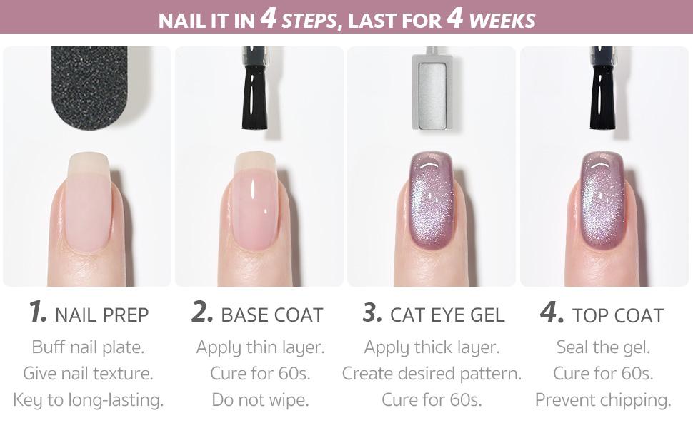 GAOY Purple Pink Cat Eye Gel Polish Kit with Magnet Christmas Gift Idea, 6 Colors Glitter Nail Polish Set, Summer Nail Art, Soak Off UV Cure Gel for DIY Manicure at Home and Salon