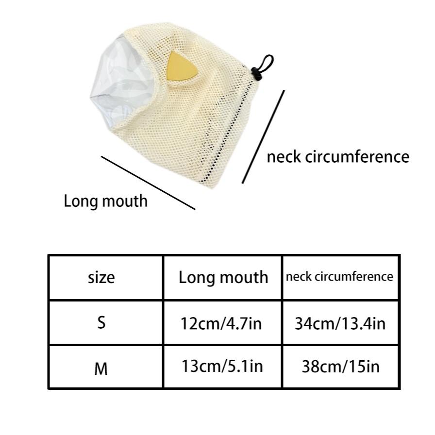 Pet Cat Mask Headband with Visible Window, Breathable Adjustable Material, Ideal for Bathing, Nail Trimming, and Pest Control