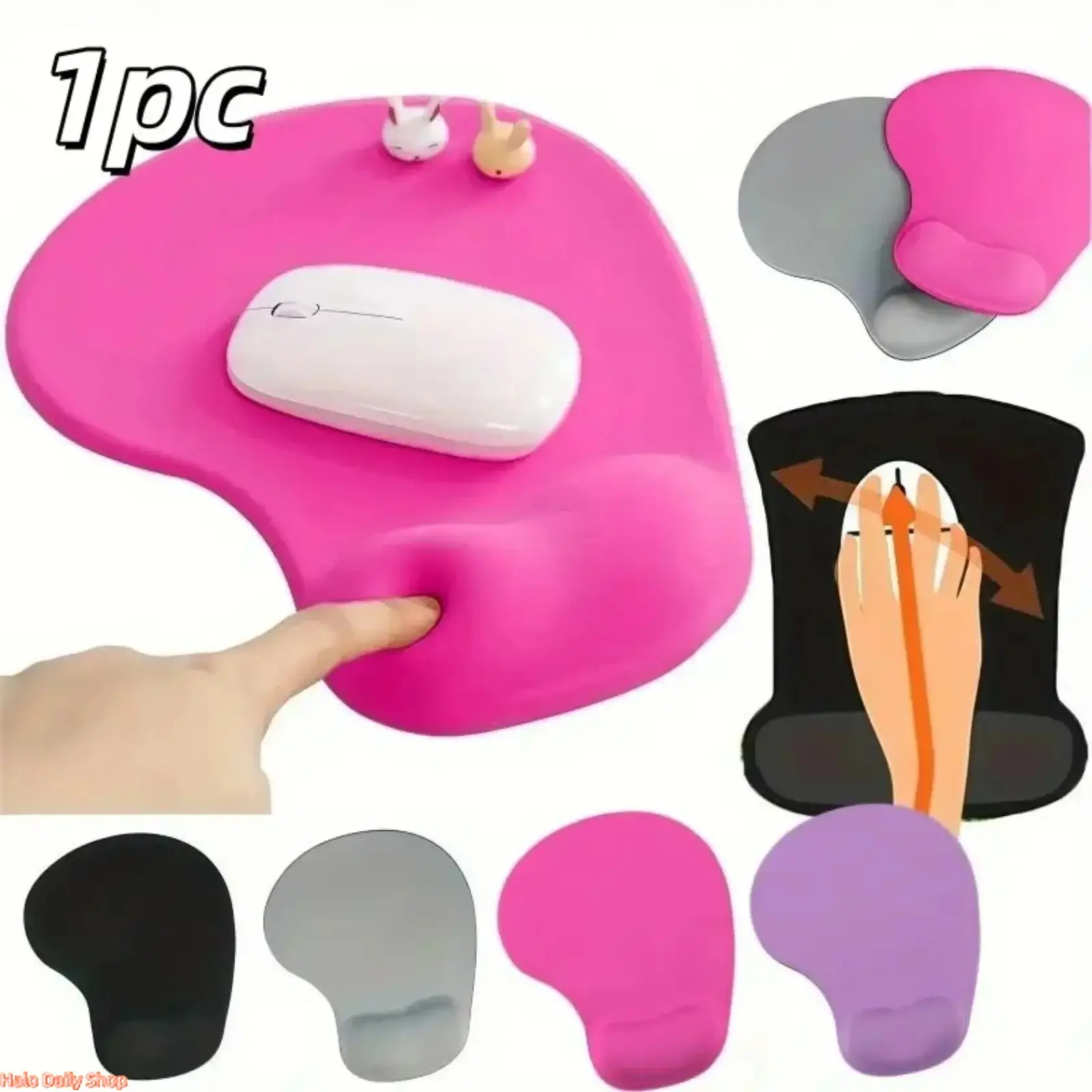 Ergonomic wrist rest mouse pad, with gel silicone wrist rest, ultra-soft and comfortable support, non-slip rubber base, suitable for office, gaming, laptops and desktops, Gaming accessory