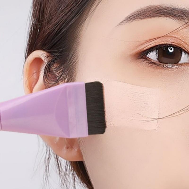 3-Pack Multi-Purpose Flat Brush Set: Makeup Blending Brush, Zero Absorption for Flawless Foundation & Streak-Free Mask Application