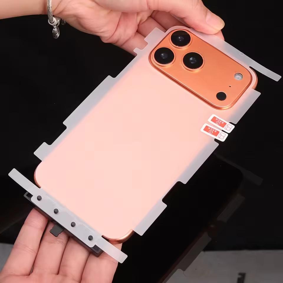 2-Pack Full Coverage Matte Back Film Protection for iPhone 17 Pro Max/17 Air/17 Pro, Side + Rear Screen Protector with Installation Tools