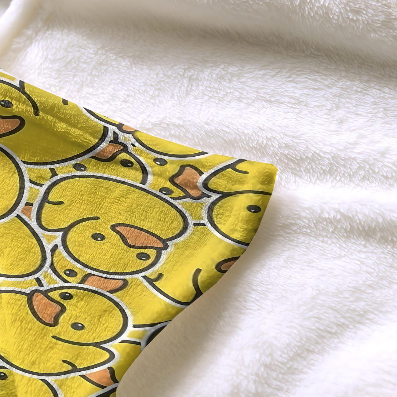 Cartoon Duck Pattern Flannel Blanket, Soft Comfortable Warm Throw, Air-conditioned Room Blanket, Warm Nap Blanket for Home & Office & Travel