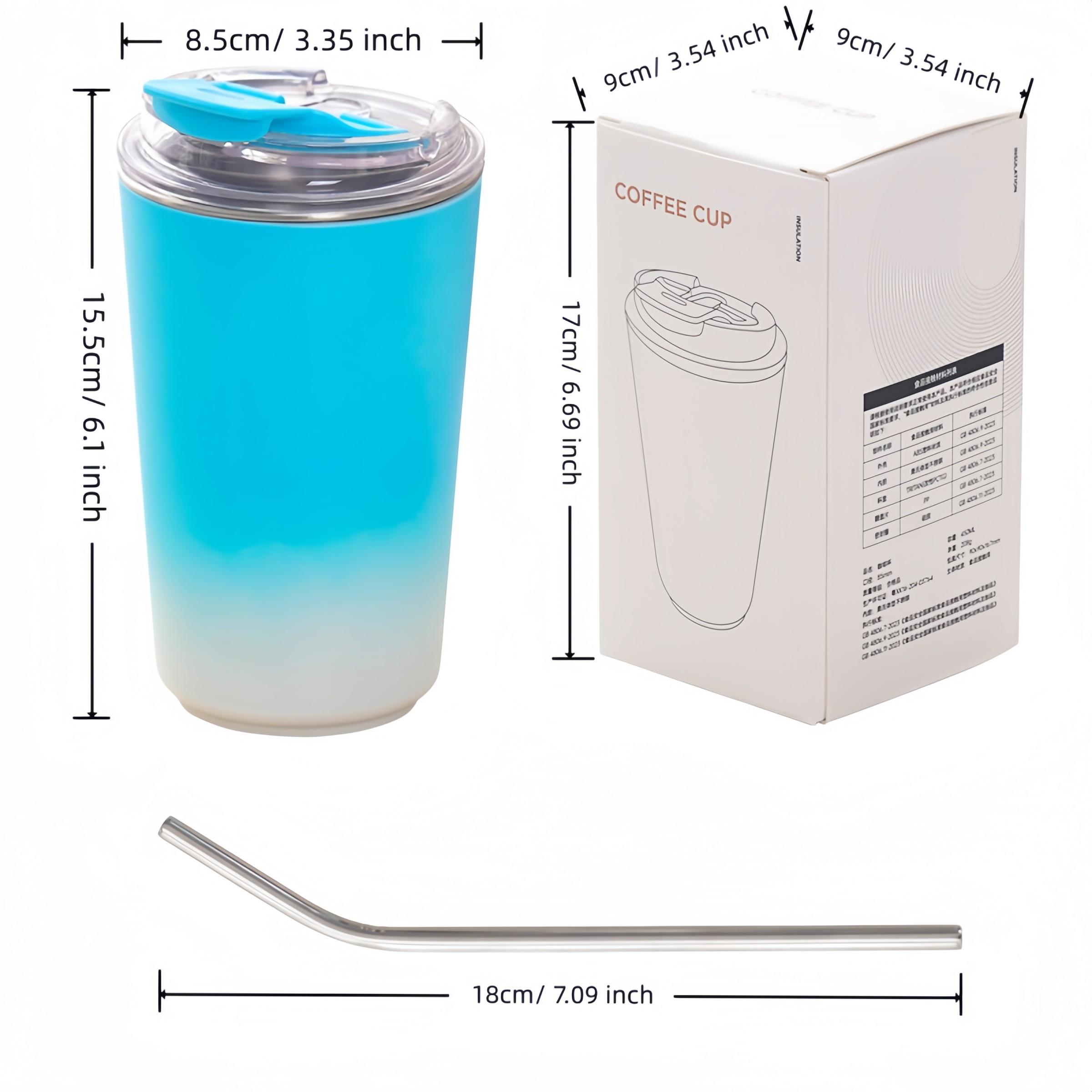 304 Stainless Steel Coffee Cup with Straw, American Cold Hot Water Cup, Office Mug, Car Portable Travel Cup, Mkb20260407