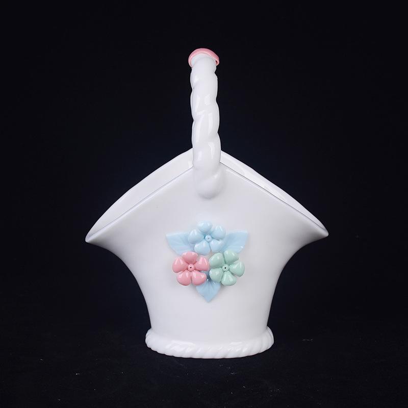 Exquisite Handmade Ceramic Flower Basket New Handcrafted Ceramic Flower Basket Home Decor Ceramic Ornament Gift