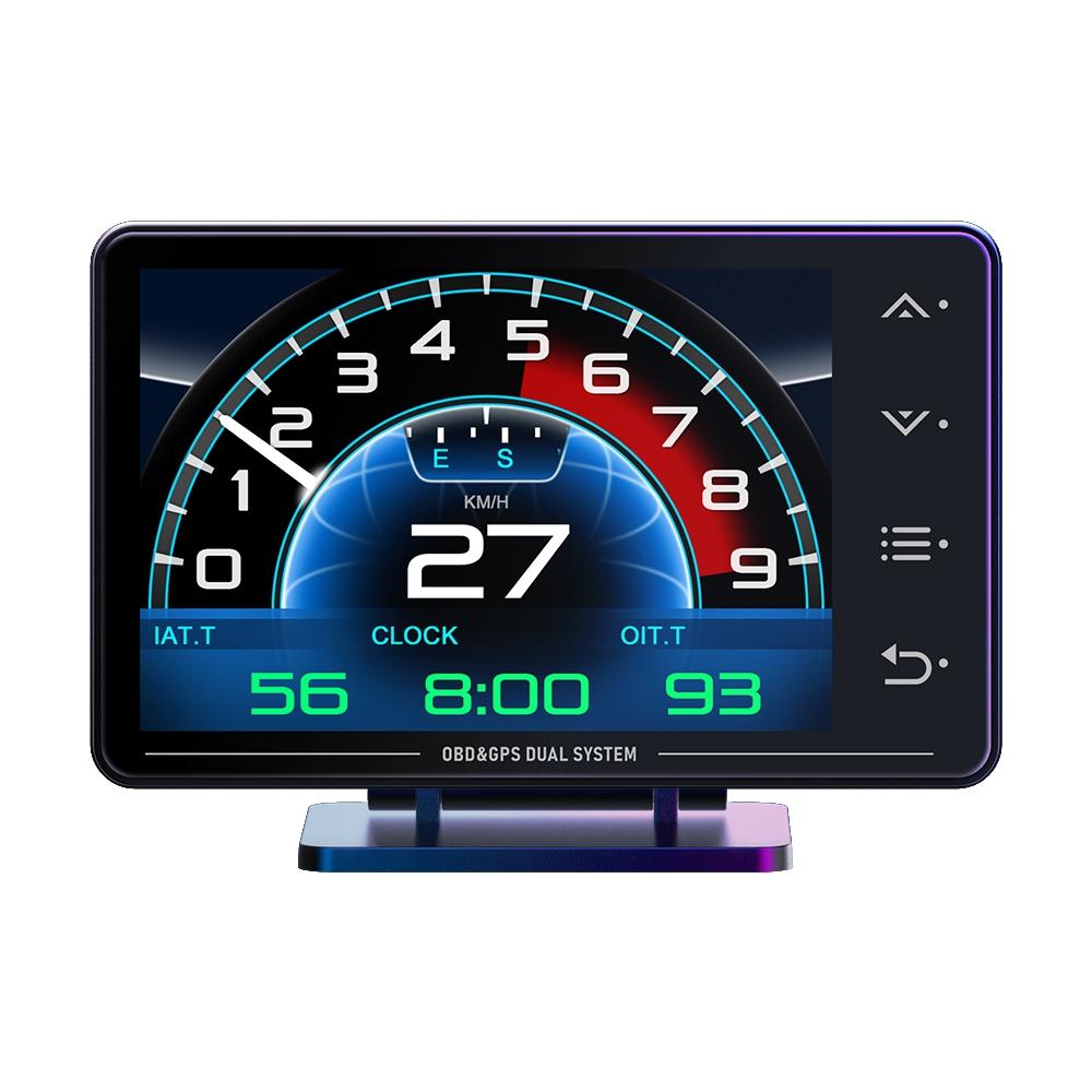 XS LCD Head-Up Display, GPS + Obd2 Scanner Car Diagnostic Tool, Multi-Function Hud Monitor, Angle Gauge, Pulse Meter, Speedometer