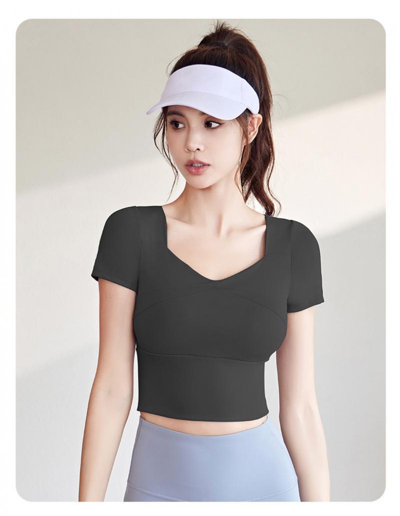 Women's Slim Fit Yoga Set, Summer Running Sports Suit with Chest Pad, Slimming Fitness Training Outfit