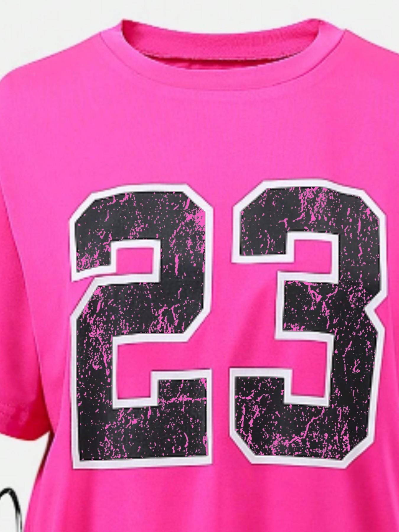 2-Piece Set Short Sleeve, Trendy Loose Fit, Slimming Casual Wear, Perfect for Teenagers, Fashionable and Versatile