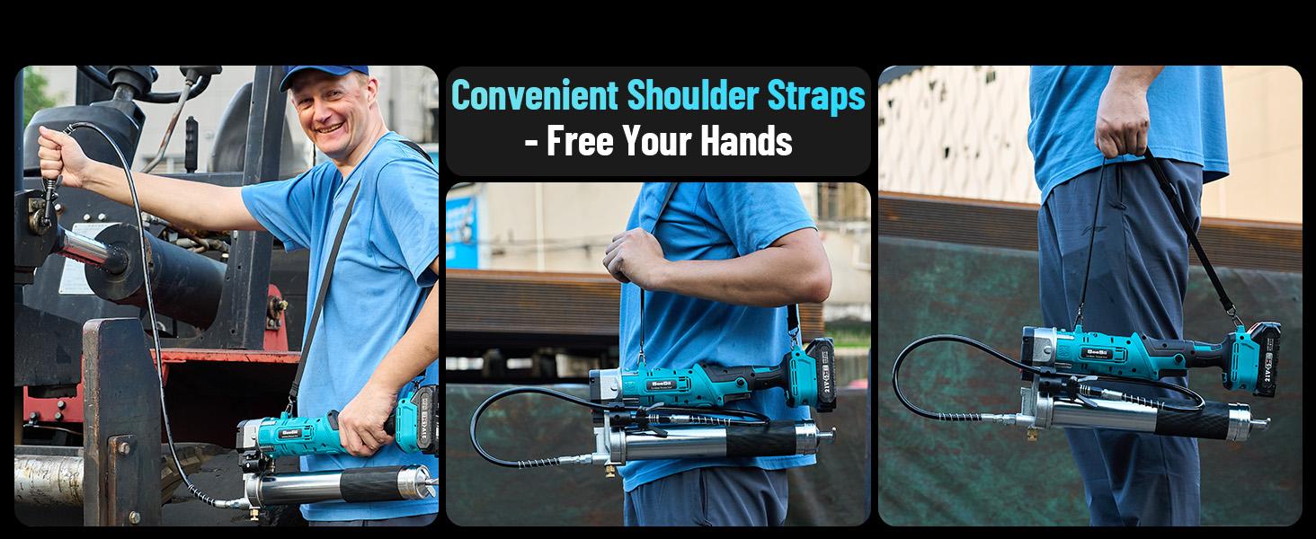 Seesii Cordless Grease Gun, Innovative 2-in-1 Easy-to-Use Electric Grease Gun, 5.3 oz/min 12,000 PSI High-Efficiency Battery Powered Grease Tool Kit, Grease Tool with 2*2.0Ah Batteries and Charger, B003 Black Friday Deals