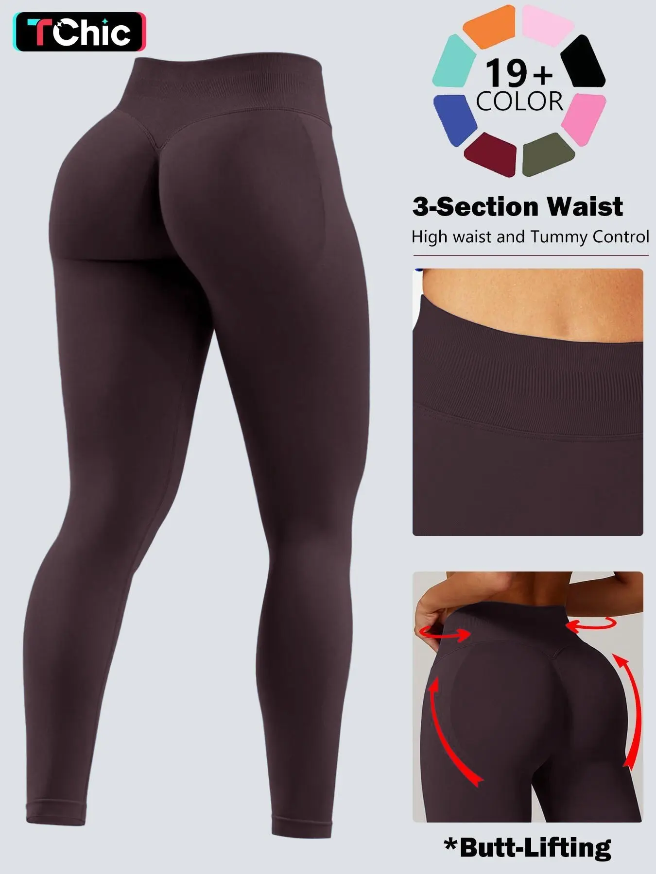 Workout Gym Leggings for Women, Seamless Compression Tummy Control Leggings Mid Rise Yoga Pants Hidden Scrunch Seamless Leggings Scrunch Workout Leggings Tummy Control Butt Lifting Gym Yoga Pants Seamless Yoga Leggings, Workout Train Leggings