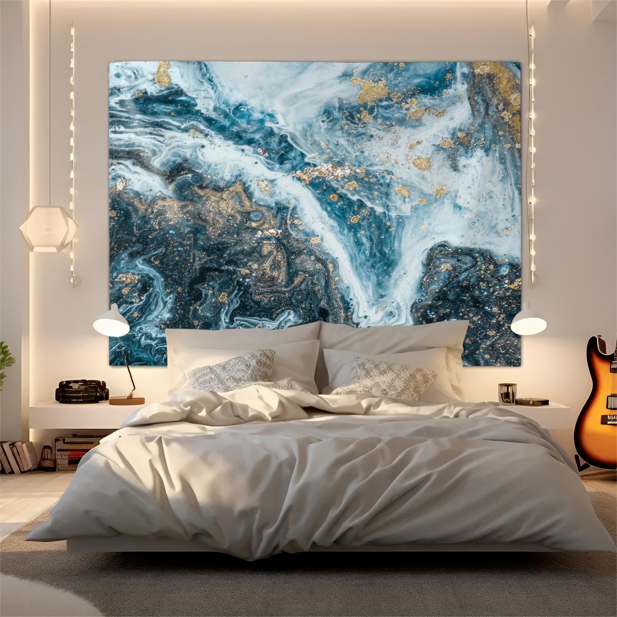 Fluid Ink Art Wall Tapestry, Niche Watercolor Texture Design, Natural Drape Strong Atmosphere, Perfect for Influencer Bedroom Backdrop Wall Decor