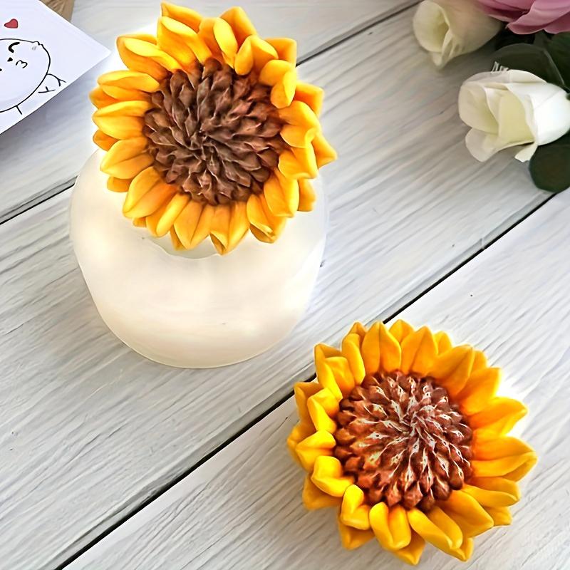 Sunflower Scented Candle Silicone Mold, Handmade Sun Flower Gypsum Ornament, Soap Drip Gel Silicone Mould, DIY Craft Tool, Sunflower Candle Making, Handcraft, Floral Scent, Handmade Crafts