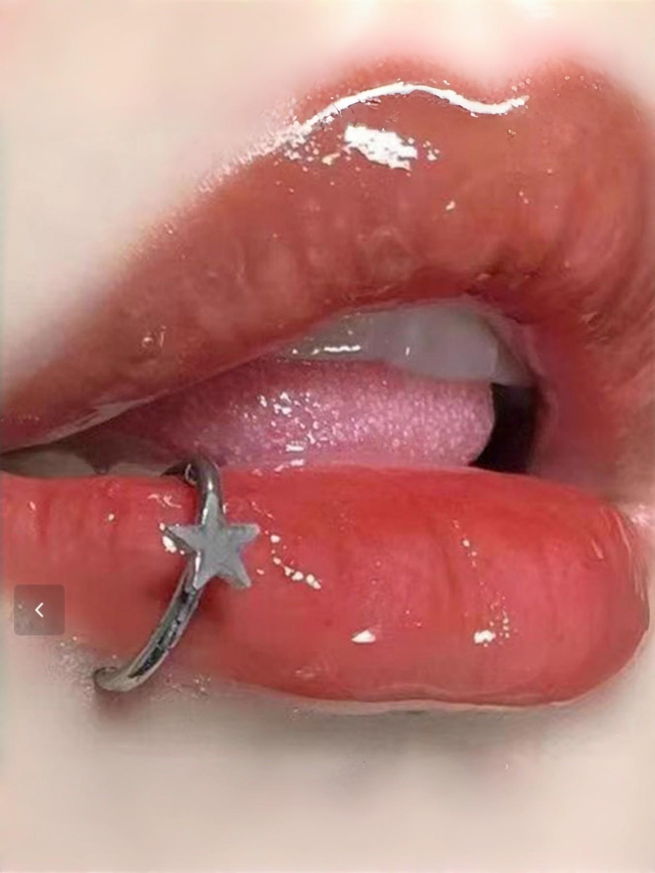 3pcs Heart Cross Star Fake Lip Ring Set – No Piercing Clip On Lip Labret, Adjustable Non-Pierced Lip Cuff, Pain-Free Alternative Lip Jewelry for Women, Trendy Singles Day Valentine's New Year Gift