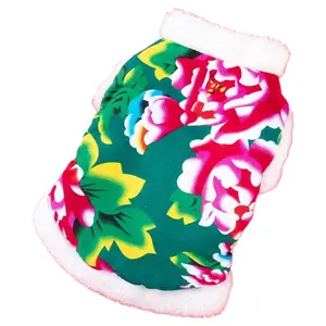 Dog Clothes New Year Festive Autumn Winter Tang Style Two Legged Coat for Teddy Bichon Schnauzer Thickened Cotton