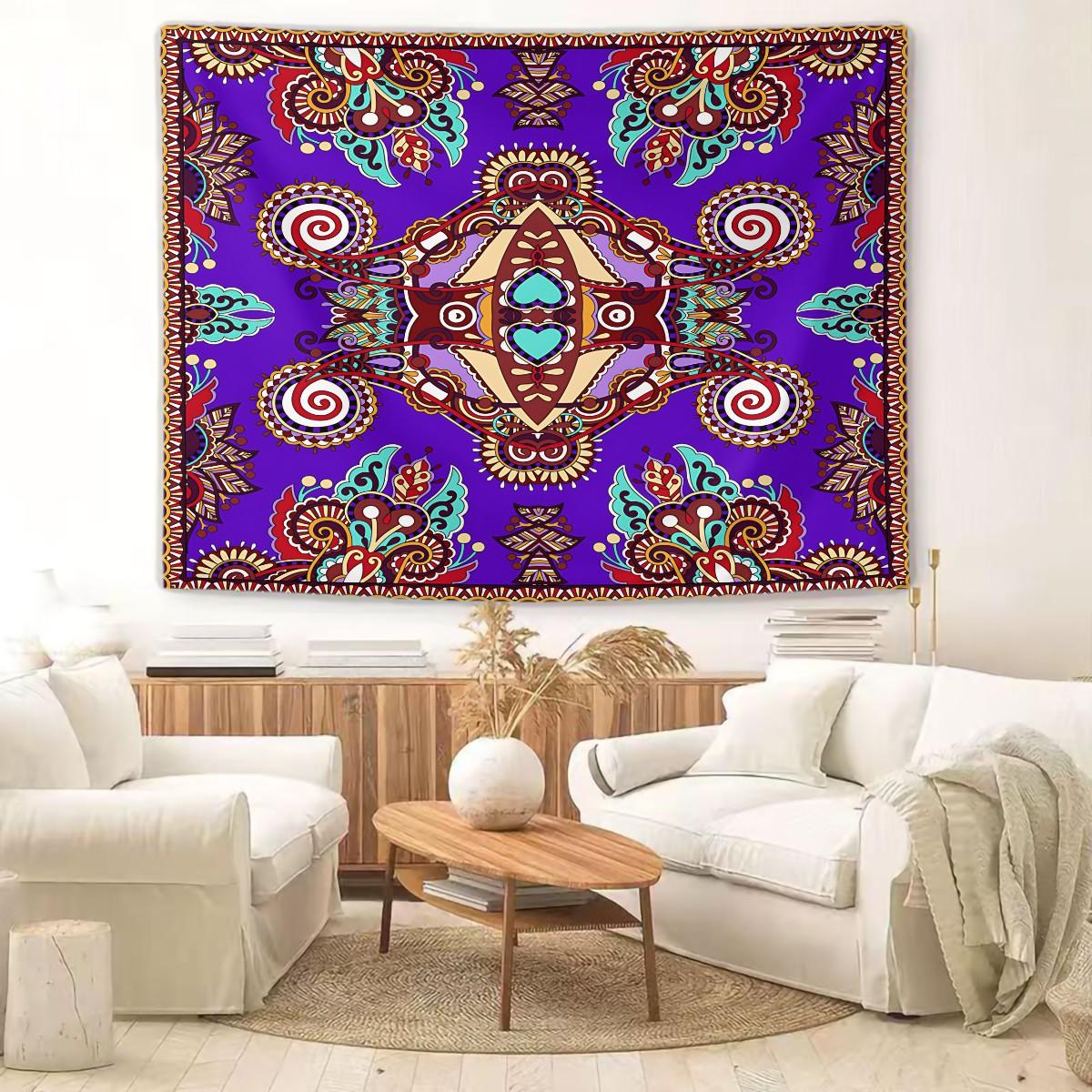 1Pcs Boho Paisley Printed Tapestry, Vintage Ethnic Style Wall Hanging, Soft Durable Decorative Tapestries, Vibrant Digital Print Art Tapestrys, Ideal for Living Room, Bedroom, Dorm, Studio, Home Wall Decor