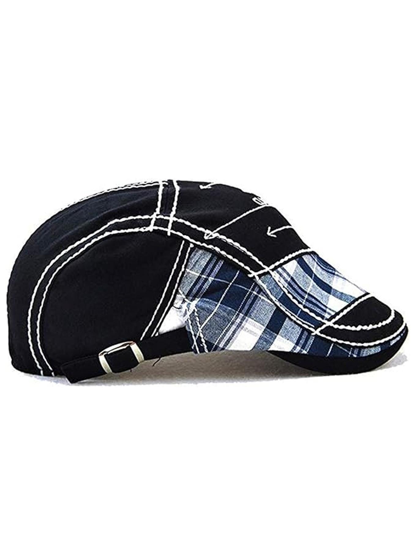 Newsboy Cap for Men Beret Hat Casual Buckle Adjustable Cabbie Gatsby Hats Driving Flat Caps
