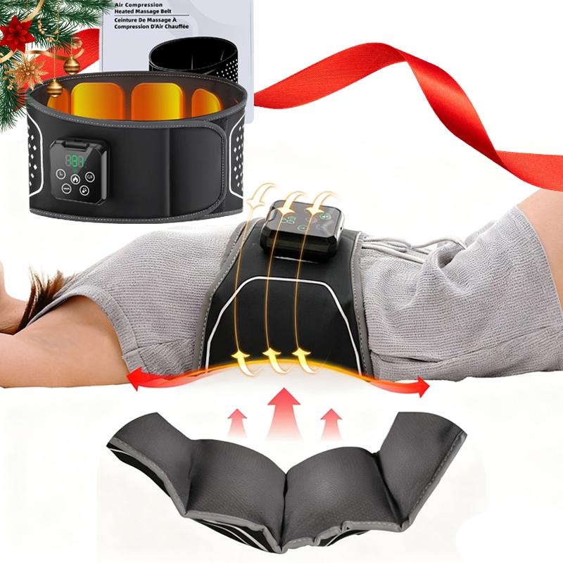 Airbags Compression Waist Back Massager, Heated Vibration Lumbar-Back Support Belt, Cordless Lower Back Relax, Combined Massagers, Chrismas Gift for Men & Women