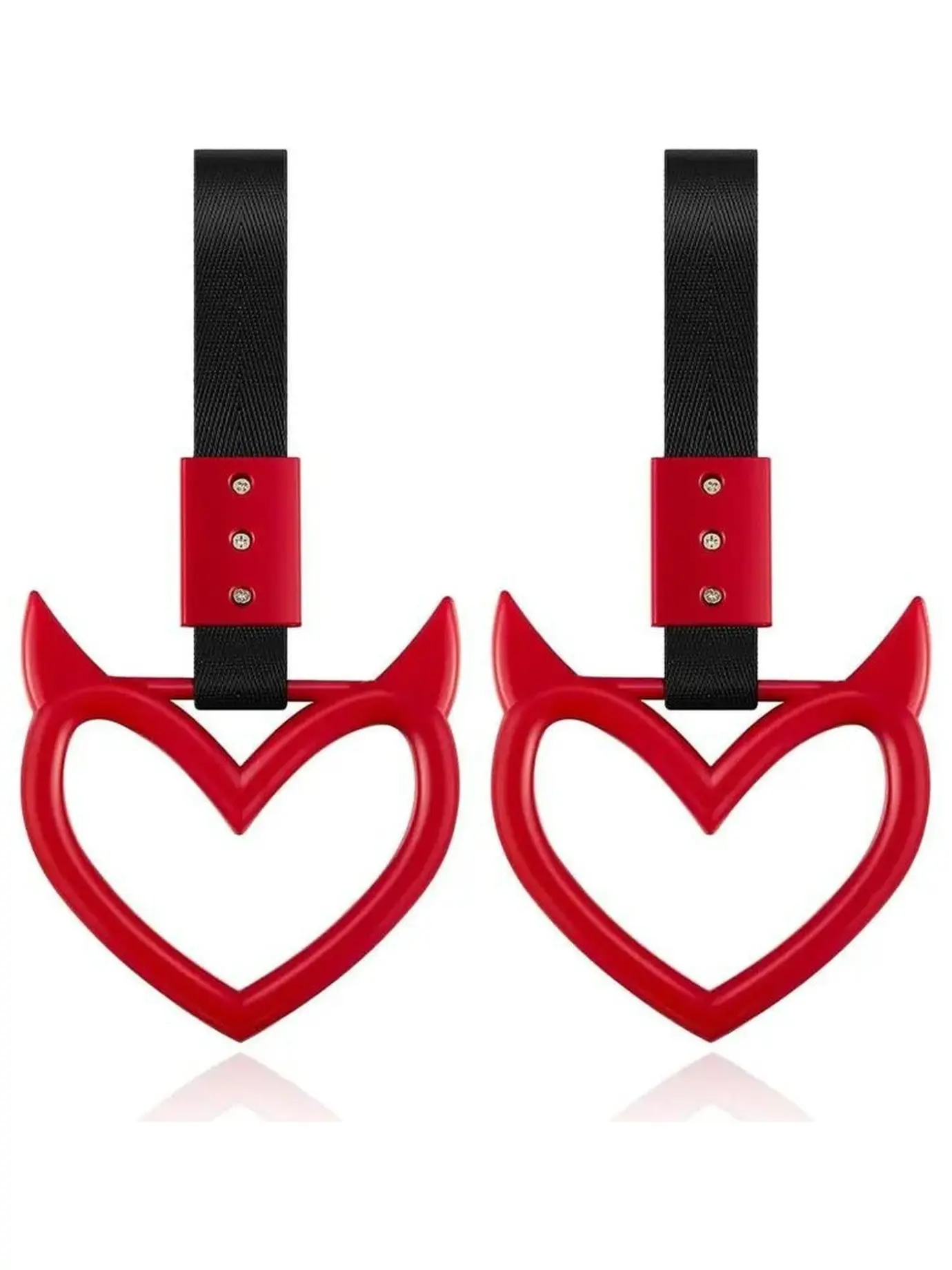 2 Pieces Heart Handle Keychains Car AccessoryHeart Hand Strap Drift Charm for Car Interior ExteriorDecoration(Red,Devil Style) jdm accessories heart ring