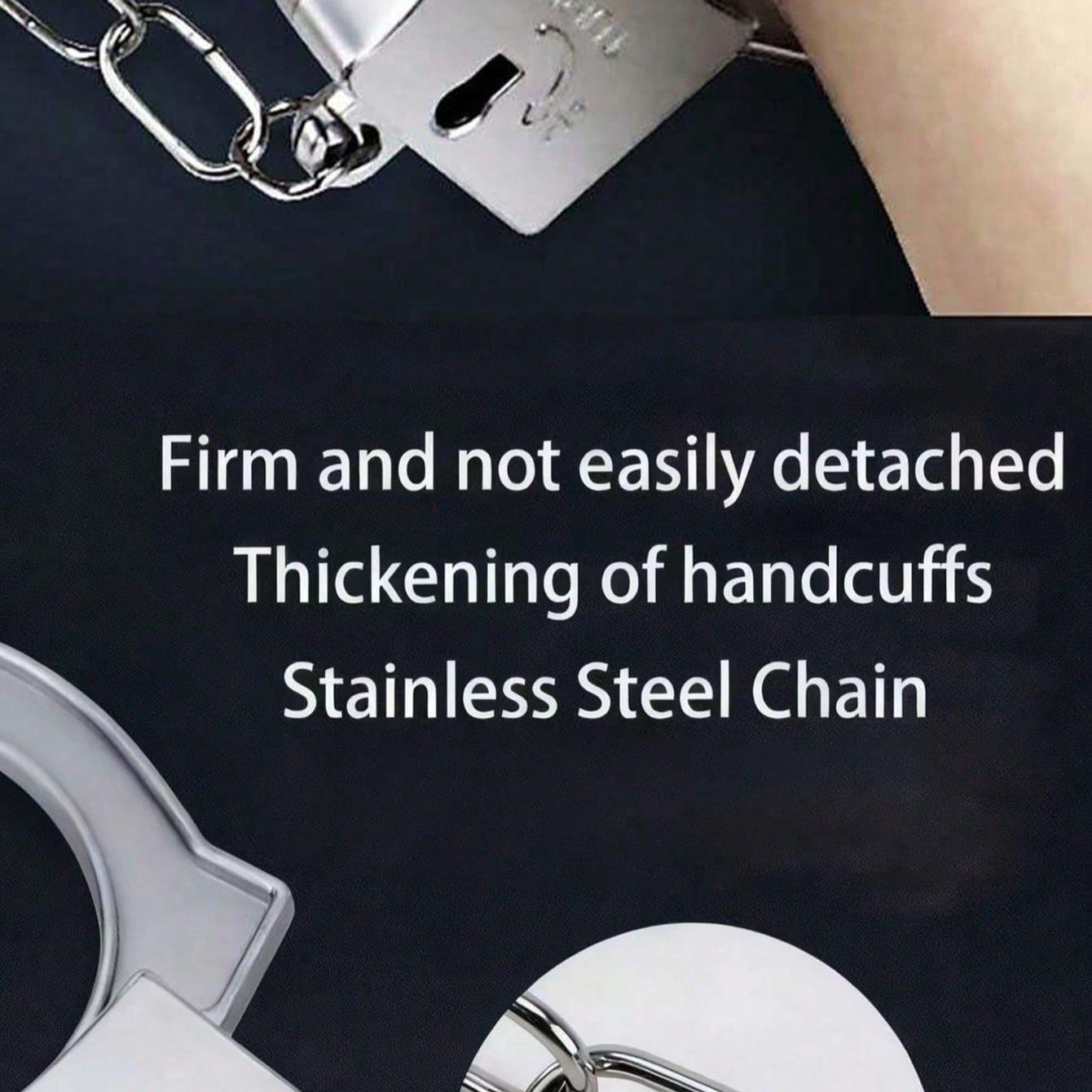 Vintage Silver Plastic Handcuffs, Multi-Functional Sexy Handcuffs, Suitable For Daily Use, Halloween Costumes, Parties, And More, Fun And Durable, Perfect For Role Play And Stage Performances, Costume Accessories, Party Favors, And An Ideal Holiday Gift