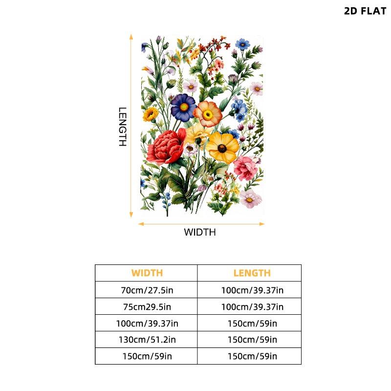 Vibrant Floral Printed Throw Blanket, Single - sided Printing, Multiple Specifications Available, Decorative Botanical Design with Colorful Flowers & Green Foliage, Ideal for Napping/Lounging, Soft Comfortable Material, Perfect for Home Relaxation