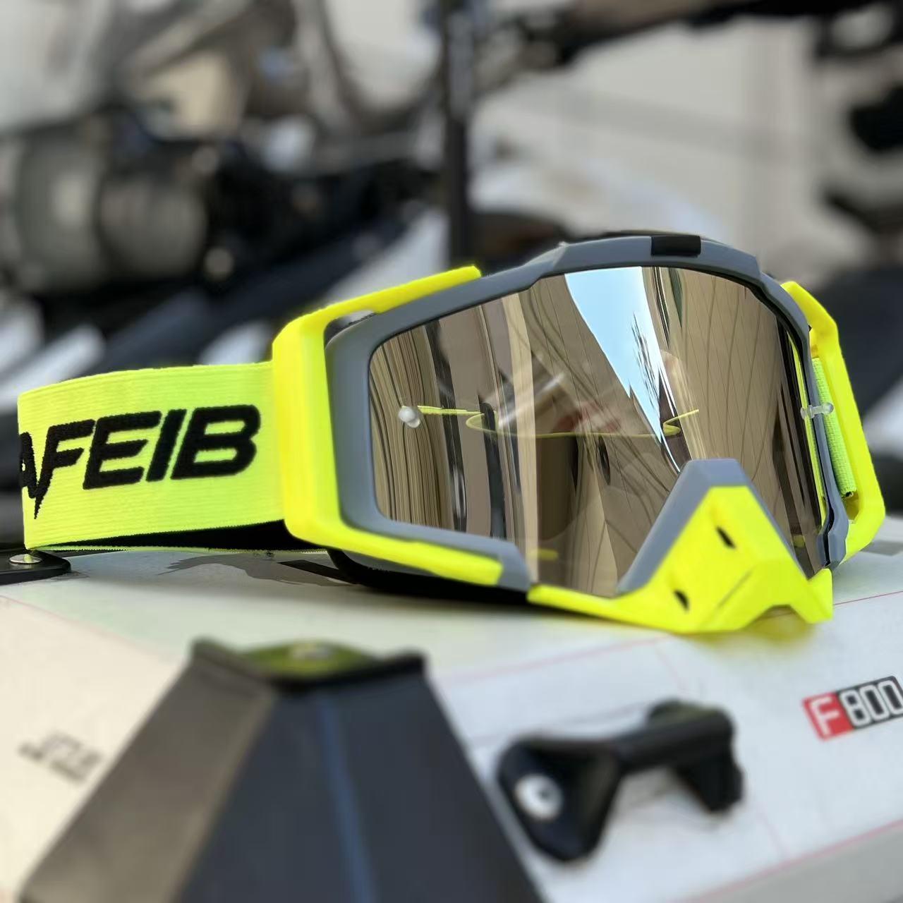 NAFEIB Universal OTG Goggles, Wear over Glasses, Durable, Dust-Proof, Breathable, Adjustable, Ideal for Motorcycle, Skiing, Atvs, Biking