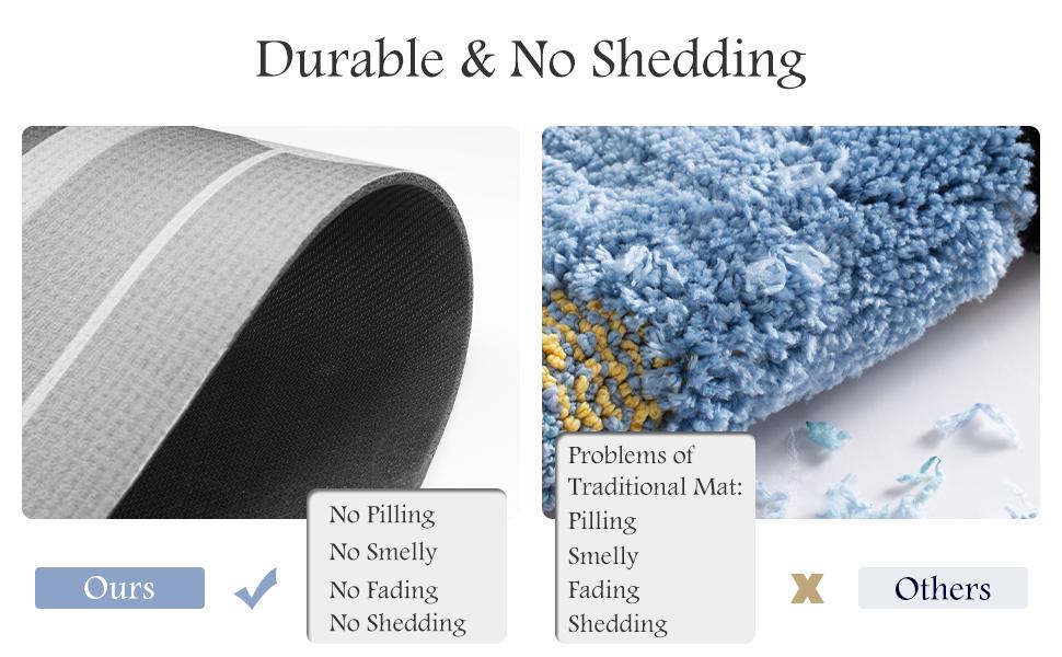 Super Absorbent Thin Bath Rug, Non Slip Quick Dry Stain Resistant Mat for Bathtub Vanity