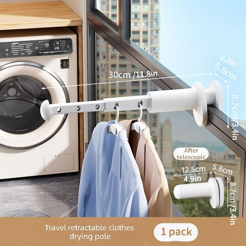 Telescopic Clothes Drying Rack - Foldable & Expandable Indoor Laundry Airer for Apartment, Balcony & Travel