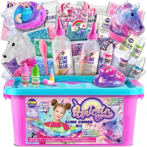 Fluffy Unicorn Slime Kit for Girls, Cloud Slime Gift for Ages 6+ Kids Fun Slime Making Kit Awesome Craft Toy Birthday Present Ideas