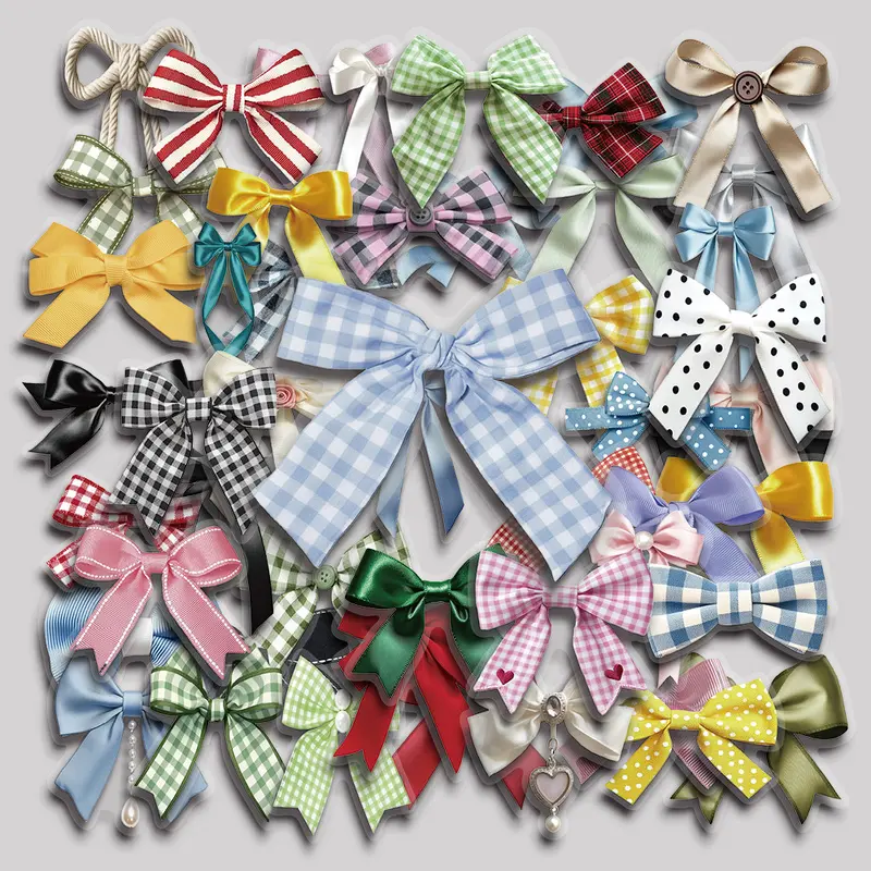 50PCS Bow Aesthetic Vinyl Stickers Pack for Laptop Water Bottle Phone Case Skateboard Journal Scrapbook DIY Decoration