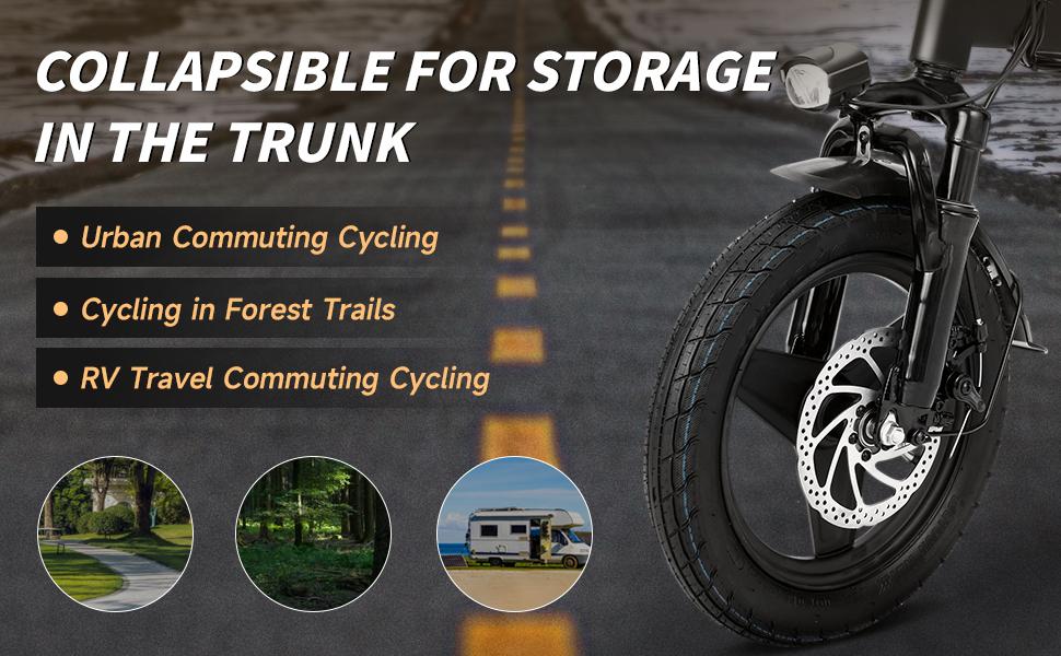 Electric Bike for Adults, Ebike, 14''/16"/20"/26“ Folding E- Bike,576Wh 12Ah Built-in Battery 22MPH, 30+Miles, Multi-Shock Absorption,UL 2849,Electric Bicycles for Adults & Teens,Commuting