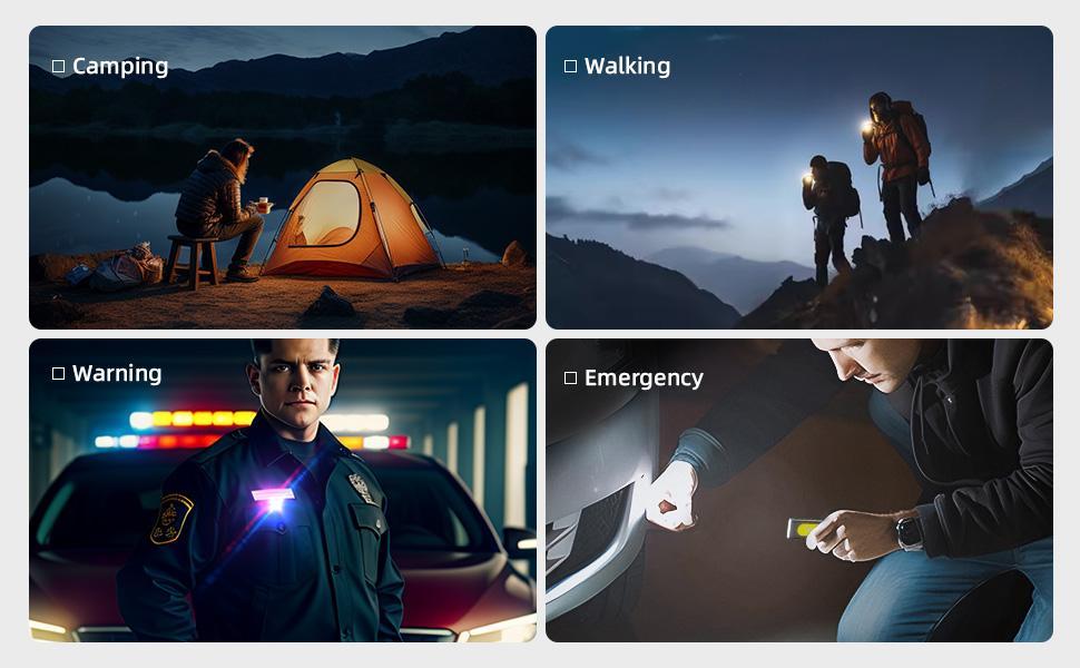 【Holiday Haul】 WARSUN T7 EDC Flashlight, Compact Multi-Mode Pocket LED Flashlight, USB-C Rechargeable, IPX4, Dual Material, Red/Blue Strobe