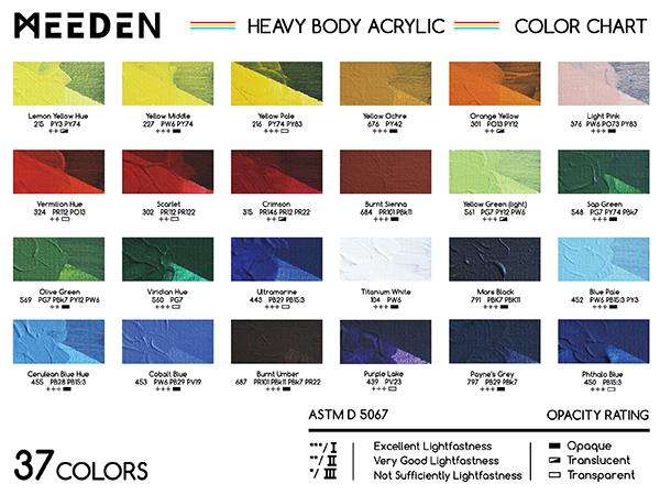 MEEDEN Acrylic Paint Set: 100ml/3.38oz x 40 Tubes - Heavy Body Acrylic Paint Set including 36 Colors & 4 x Titanium White Art Painting Art Supplies MEEDEN Acrylic Paint Set: 100ml/3.38oz x 40 Tubes - Heavy Body Acrylic Paint Set including 36 Colors & 4 x Titanium White Art Painting Art Supplies