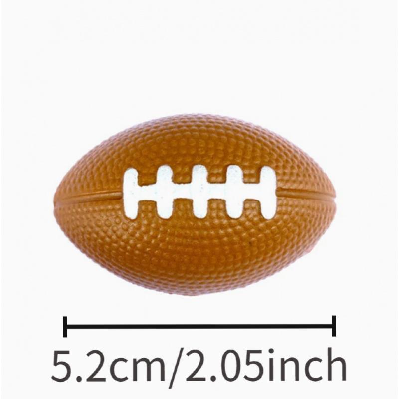 5.2cm Painted Rugby Ball, PU Foam Mini Elastic Stress Ball, Squeeze Decompression Fidget Toy