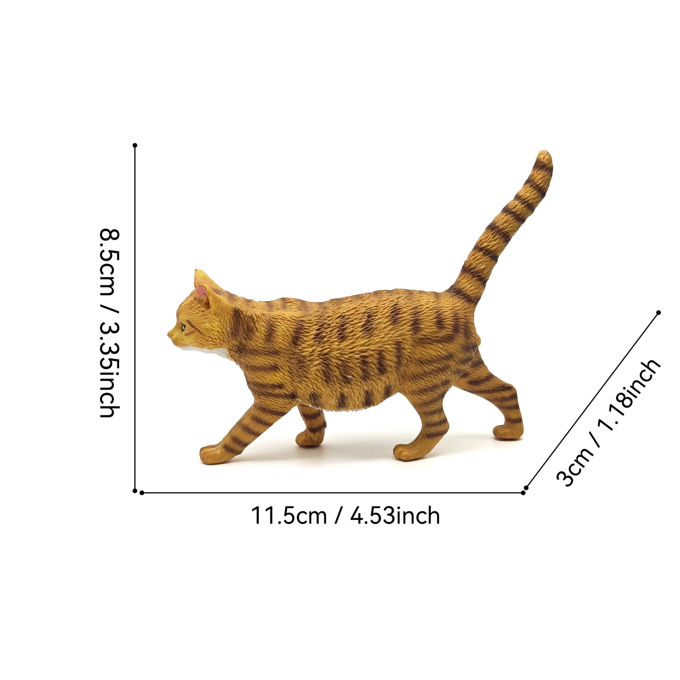 Realistic PVC Standing Cat Animal Model, Lifelike Design Cat Statue Decoration, Home Decor and Collection, Garden Office Desk Bonsai Rockery Miniature Scene