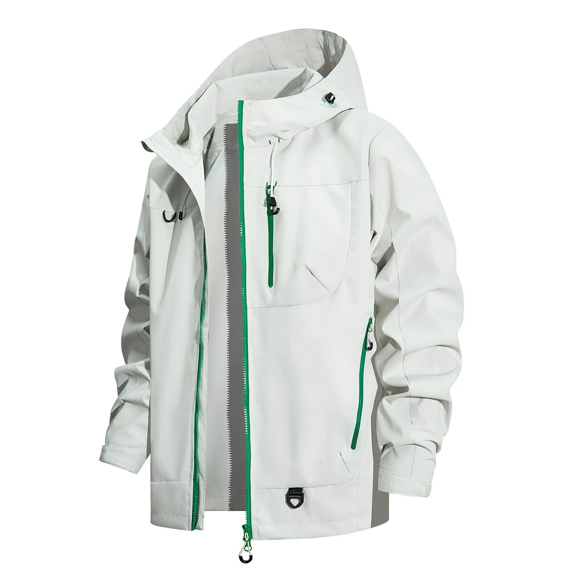 Upgrade your mensfashion outdoor gear with this functional hooded shell jacket. Waterproof practical zipper‑pocket construction delivers reliable protection, adjustable hood design fits hiking, camping and daily outdoor excursions.