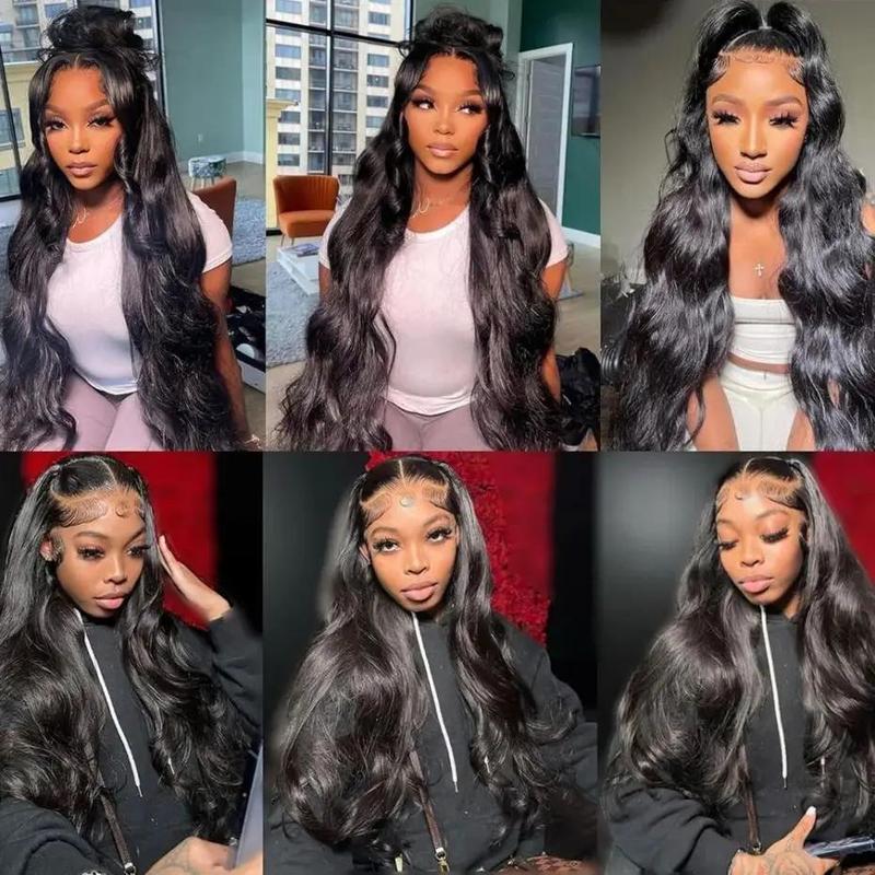 Dachic Hair 13x6 HD Transparent Lace Front Wigs Natural Black Body Wave Wig 180% Density 99J Burgundy Pre Plucked Brazilian Hair 613 Blonde Color Human Hair P4/27 Highlight Body Wave Wig Hot Red Color Wigs for Women