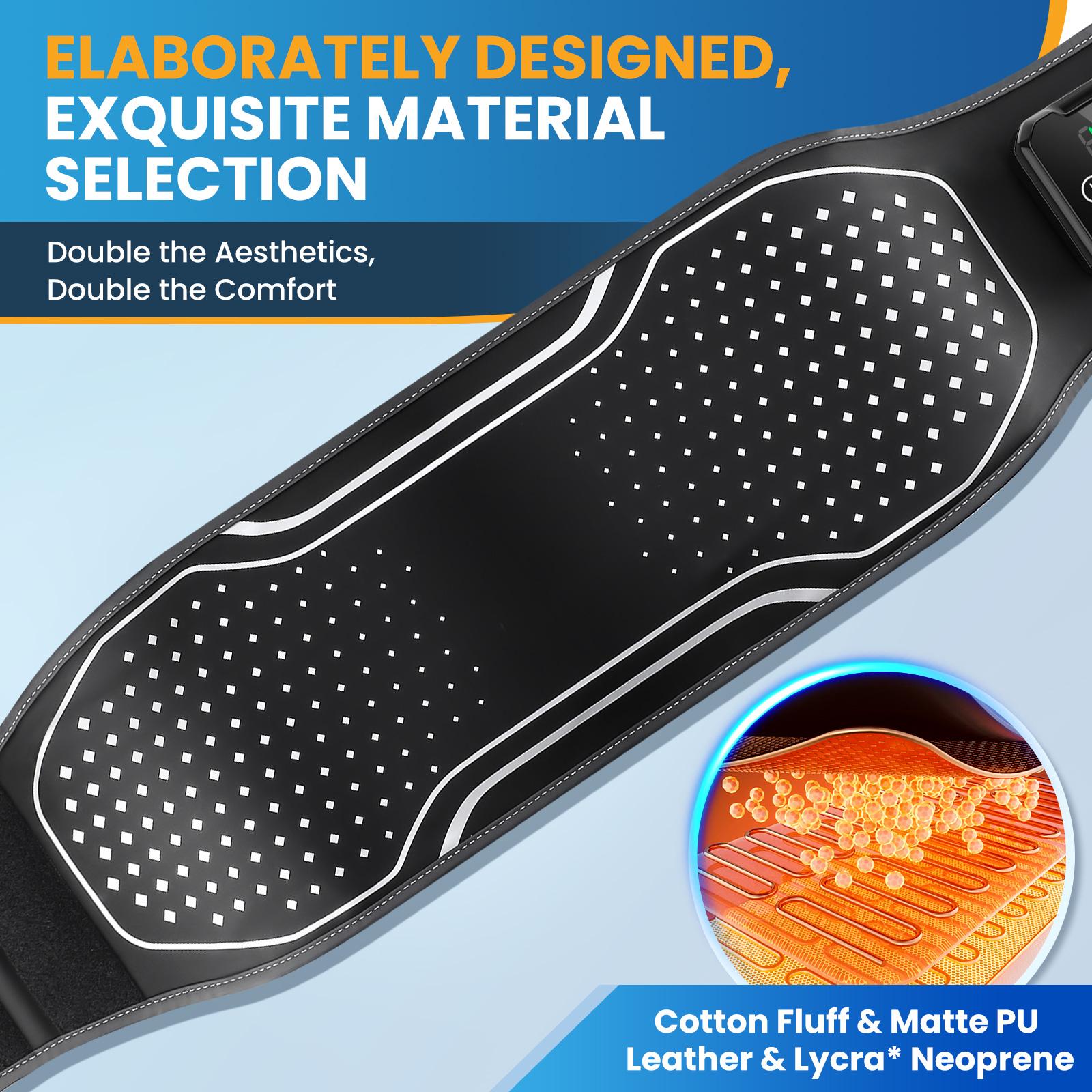 Airbags Compression Waist Back Massager, Heated Vibration Lumbar-Back Support Belt, Cordless Lower Back Relax, Combined Massagers, Chrismas Gift for Men & Women