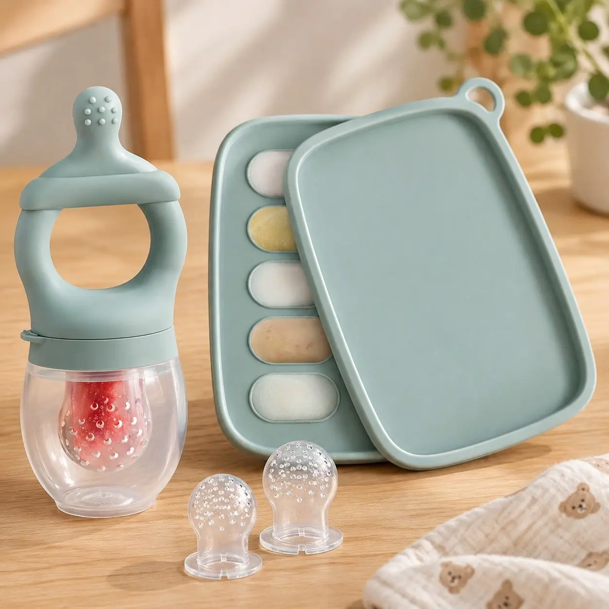 Baby Fruit Feeder Food Pacifier & Freezer Popsicle Mold for TeethingGift